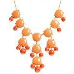 Handmade Bubble Necklace - Bib Necklace- Statement Necklace- Coral
