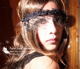 PARTY Night out Intoxicating Fancy Appeal Lace up Black eye mask Blindfold