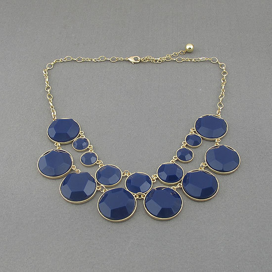 Navy Blue Necklace/beaded Necklace /bubble Necklace/Handmade Bib Necklace ,statement Necklace